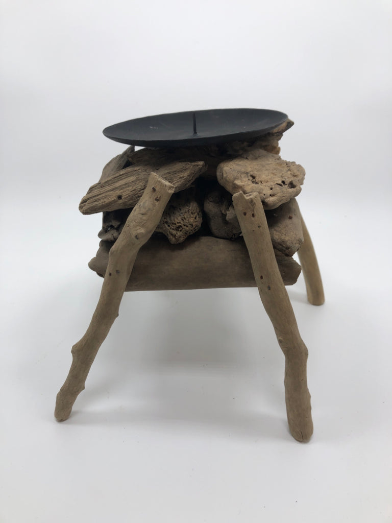 DRIFTWOOD CANDLE HOLDER.