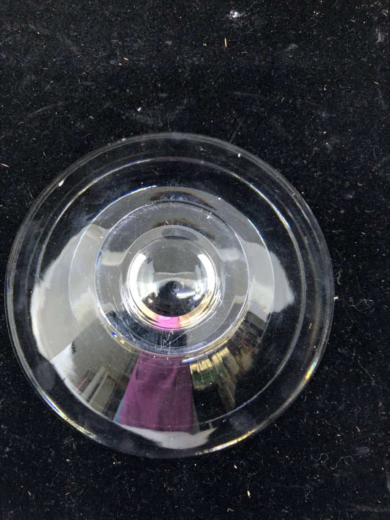 LARGE HEAVY GLASS TEA LIGHT HOLDER.