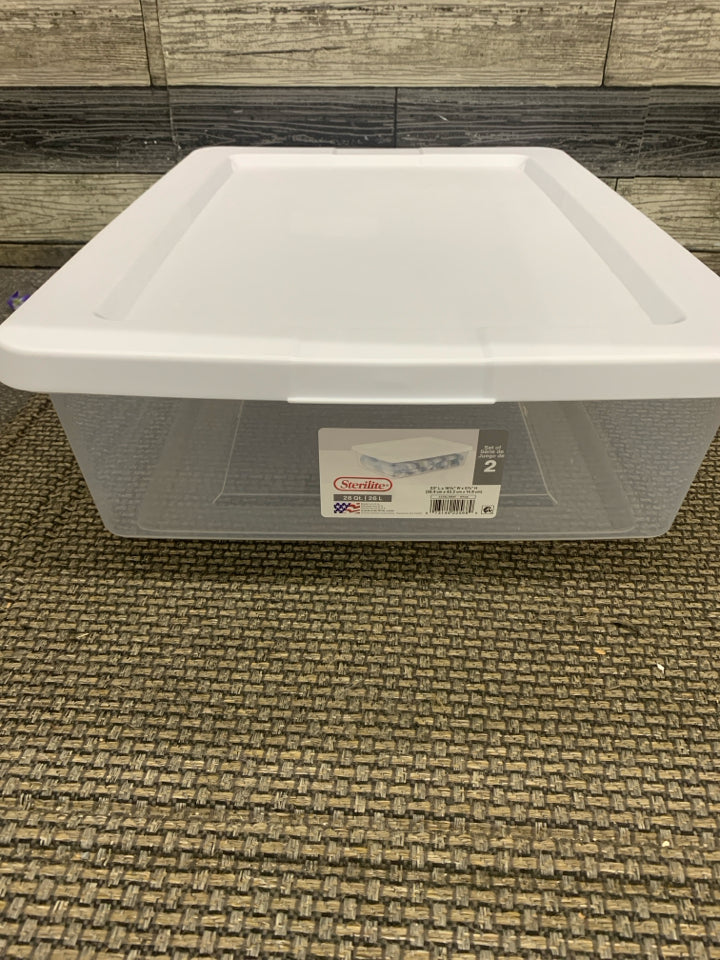 WHITE STERILITE UNDER BED CONTAINER.