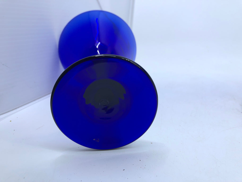 4 COBALT BLUE MARTINI GLASSES.