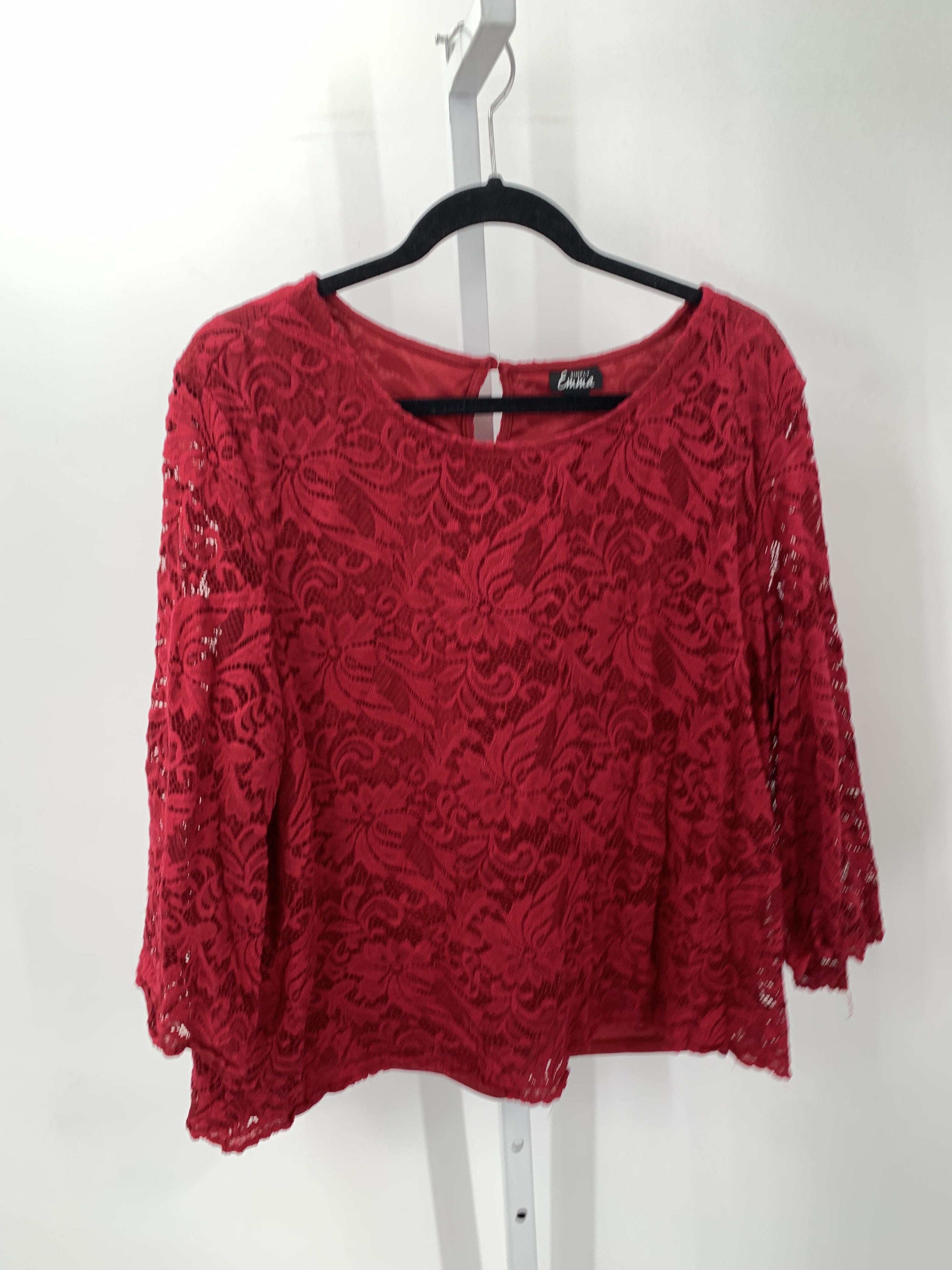 Simply Emma Size 3X Womens 3/4 Sleeve Shirt