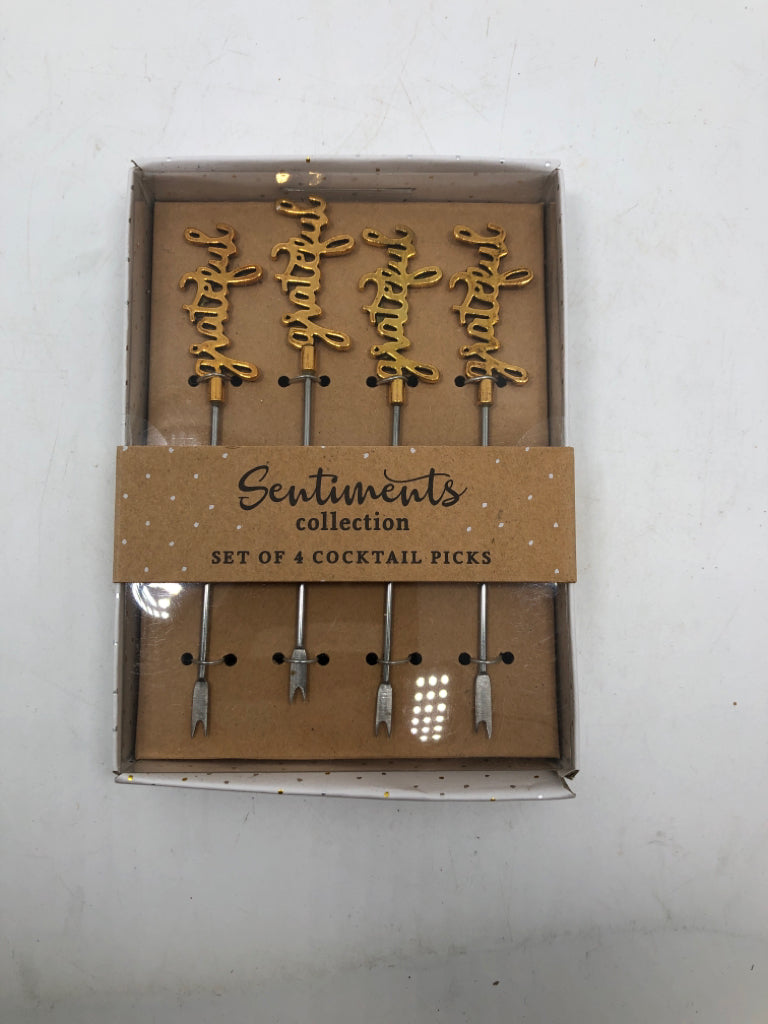 NIP 4 "GRATEFUL" COCKTAIL PICKS.