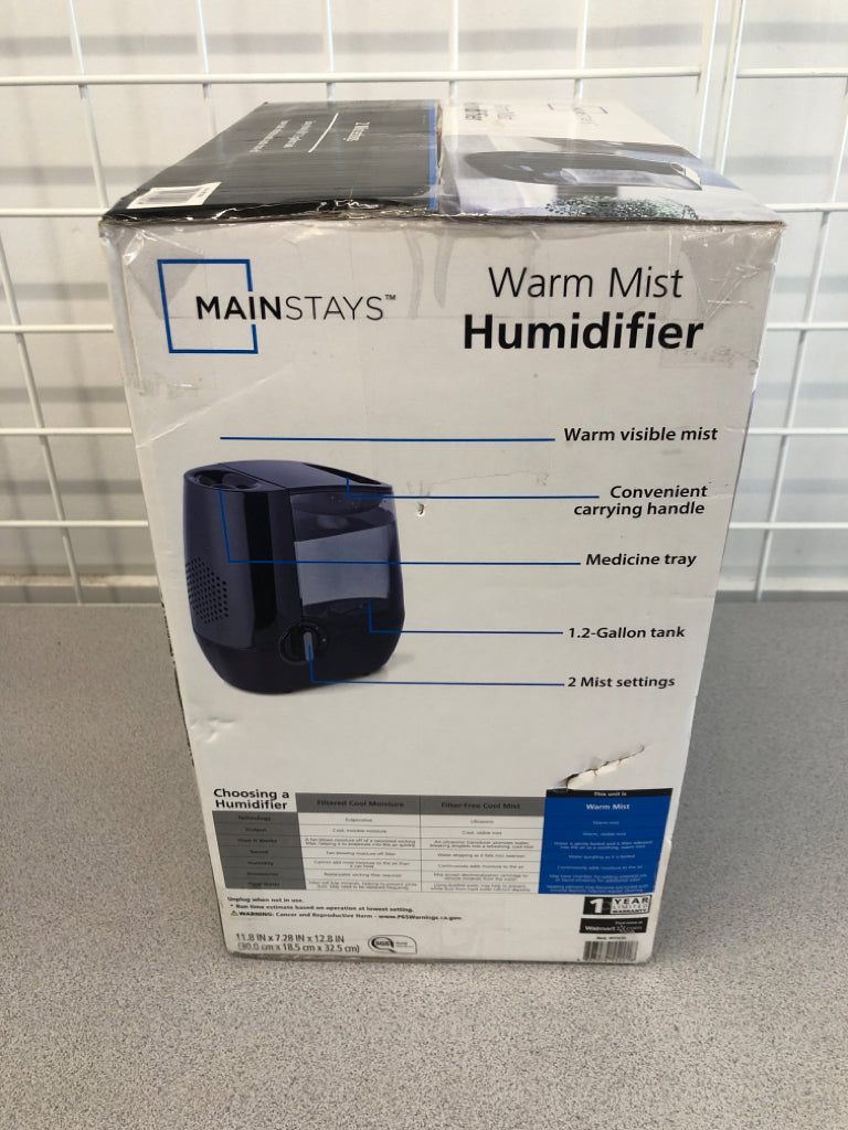NIB WARM MIST HUMIDIFIER.