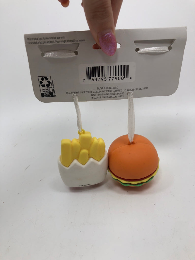 NIP BURGER & FRIES ORNAMENTS.