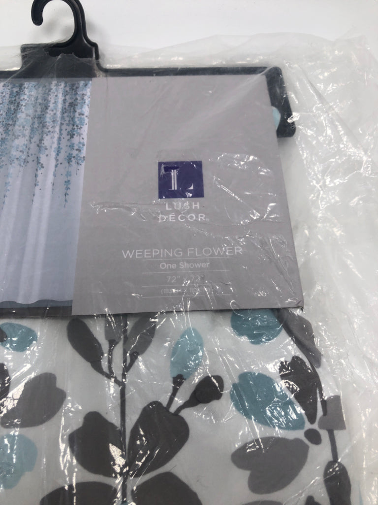 NIP BLUE FLOWER SHOWER CURTAIN.