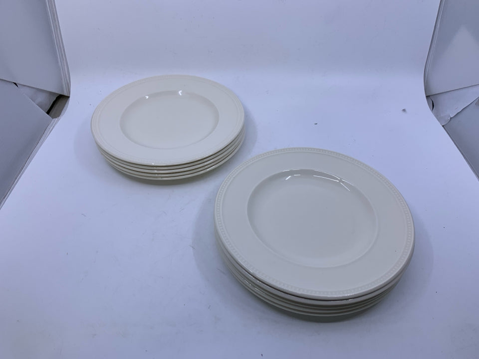 10 RIBBED RAYS & DOTS SALAD PLATES.