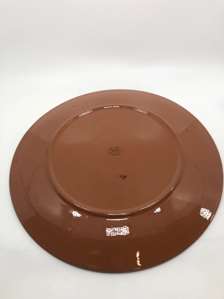 VTG RED & GREEN FLOWER PLATTER.