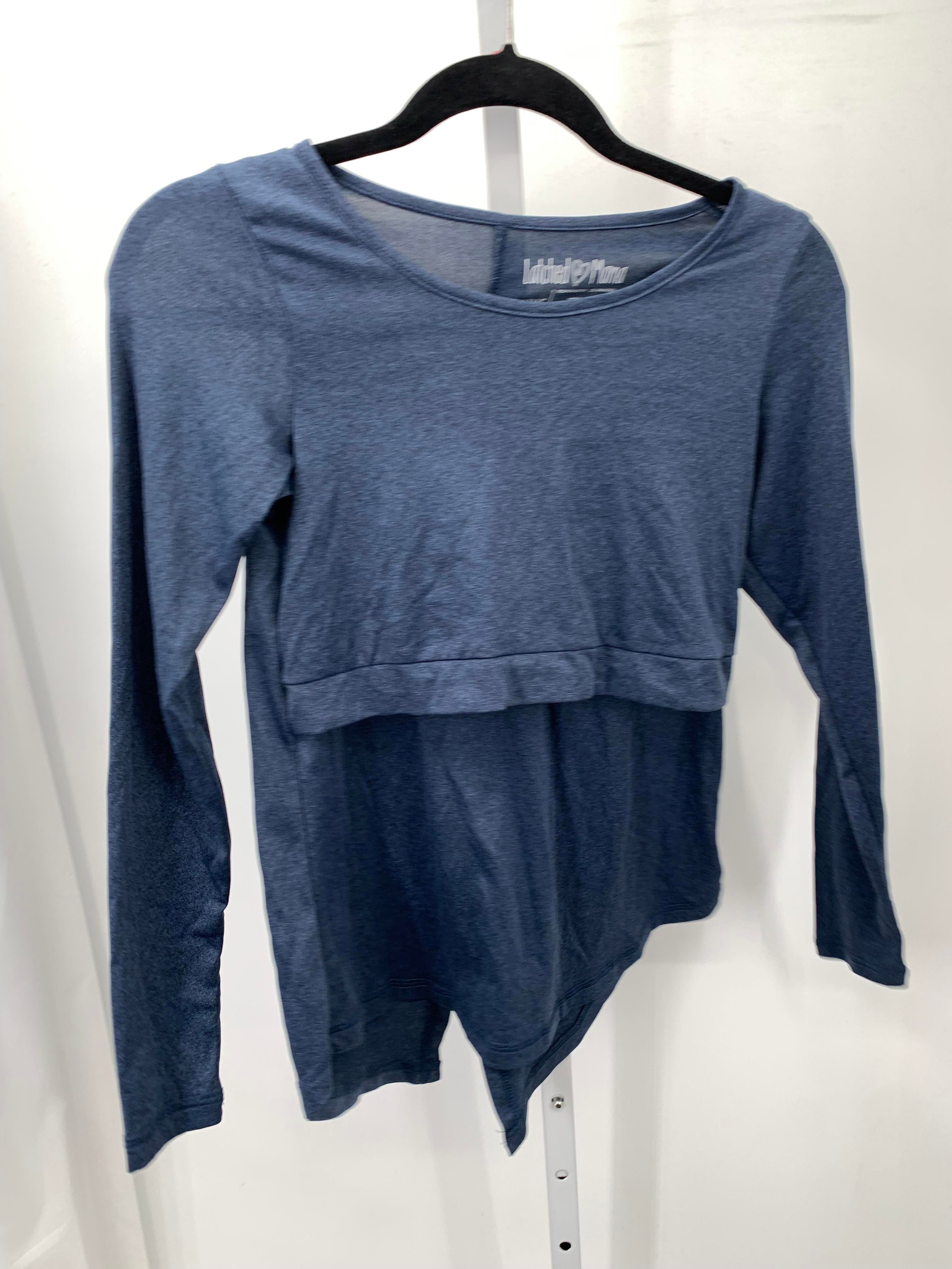 Blue Size XXS Maternity Long Sleeve Shirt