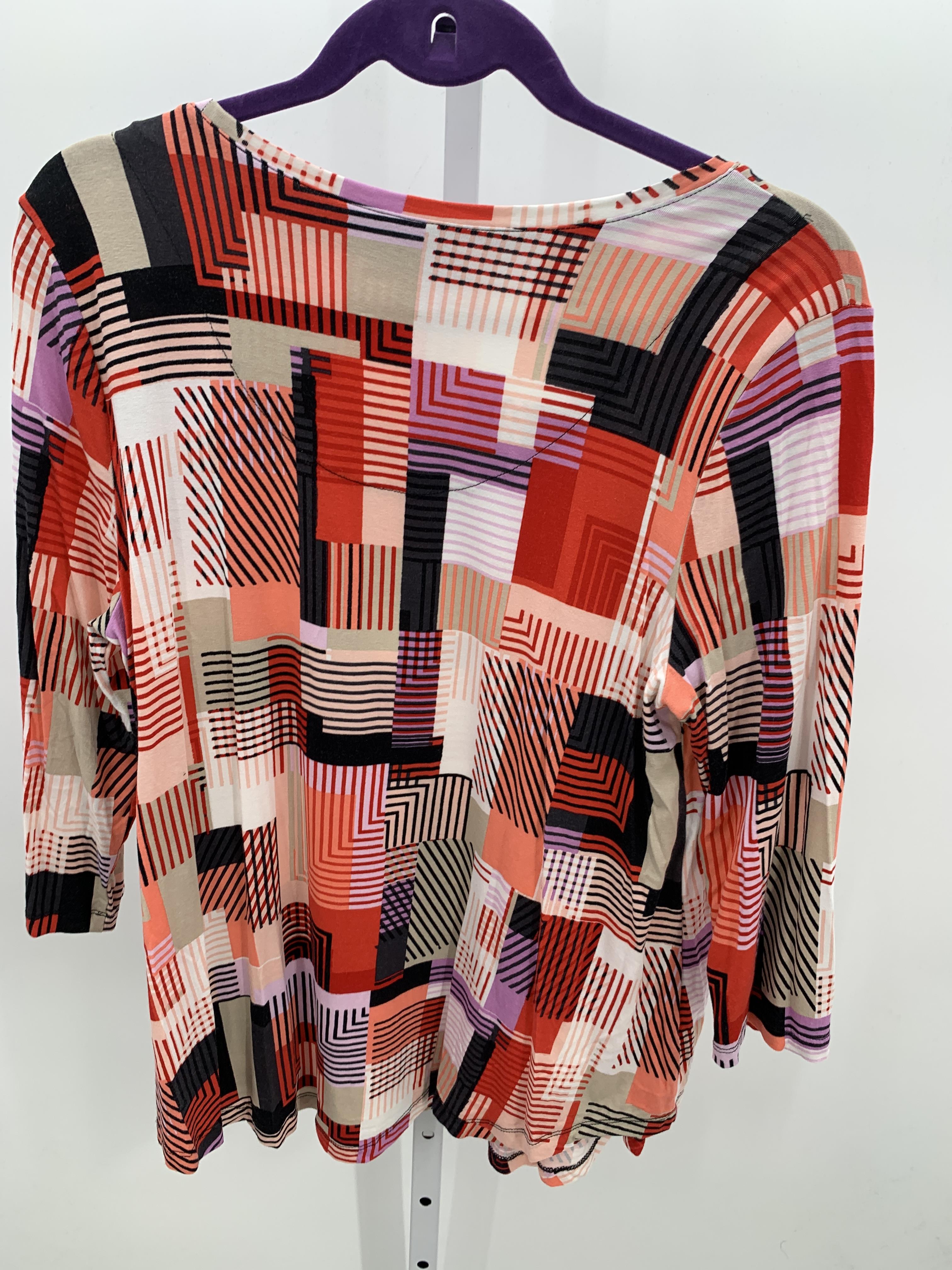 JM Collection Size Medium Misses 3/4 Sleeve Shirt