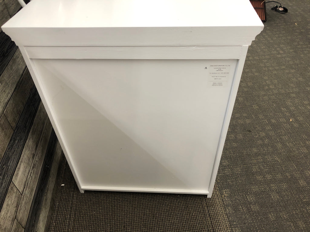 WALL MOUNT CABINET W/ LOWER SHELF.