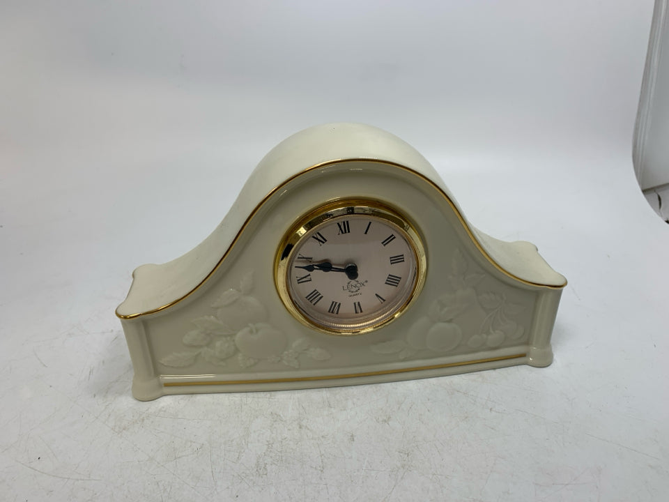 VTG "FRUIT OF LIFE" MANTLE PORCELAIN CLOCK.