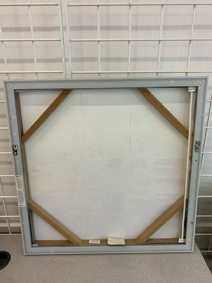 ABSTRACT OCEAN REFLECTION CANVAS IN WOOD FRAME.