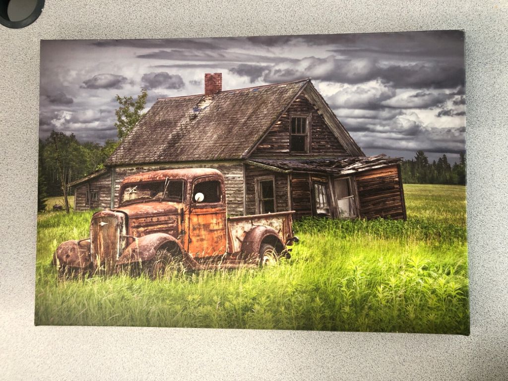 BARN AND TRUCK CANVAS.