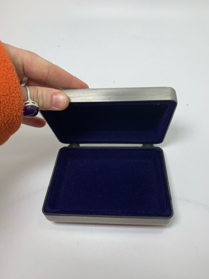 PEWTER RECTANGLE "WISHES" BOX.
