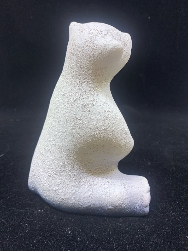 WHITE W BLUE OMBRE SITTING BEAR.