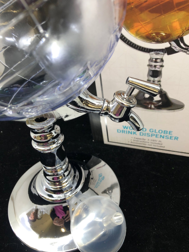 NIB BAR MASTER WORLD GLOBE DRINK DISPENSER.