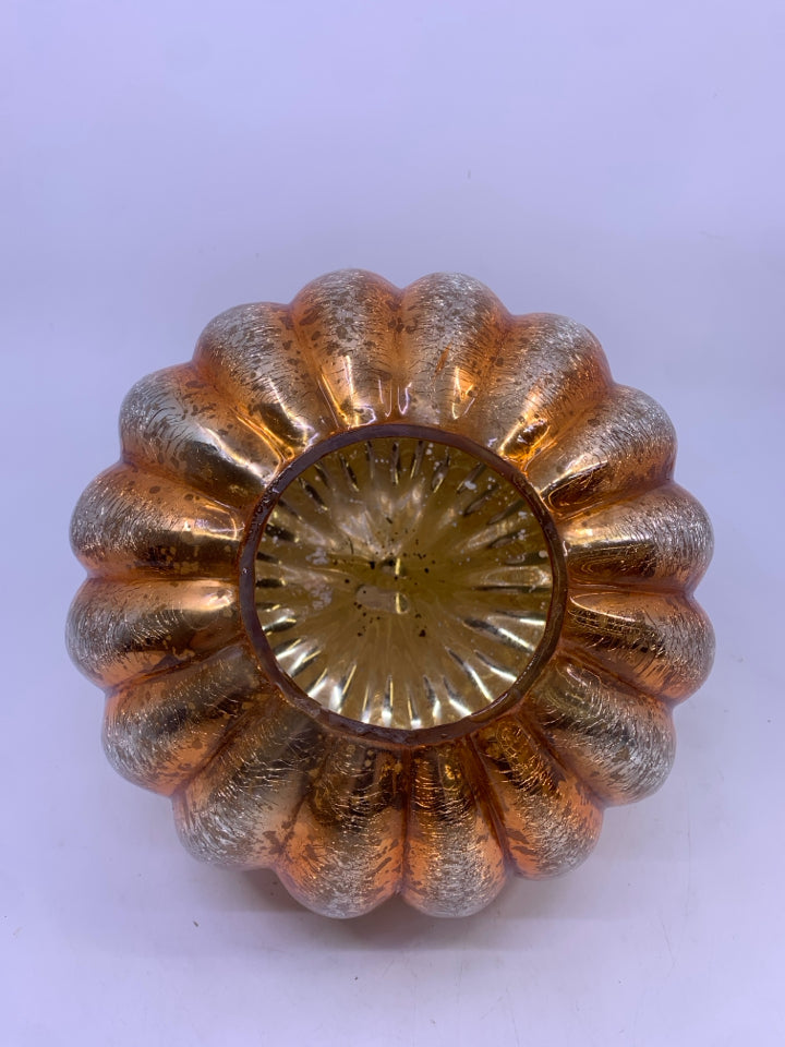 CRACKLE MERCURY GLASS PUMPKIN.