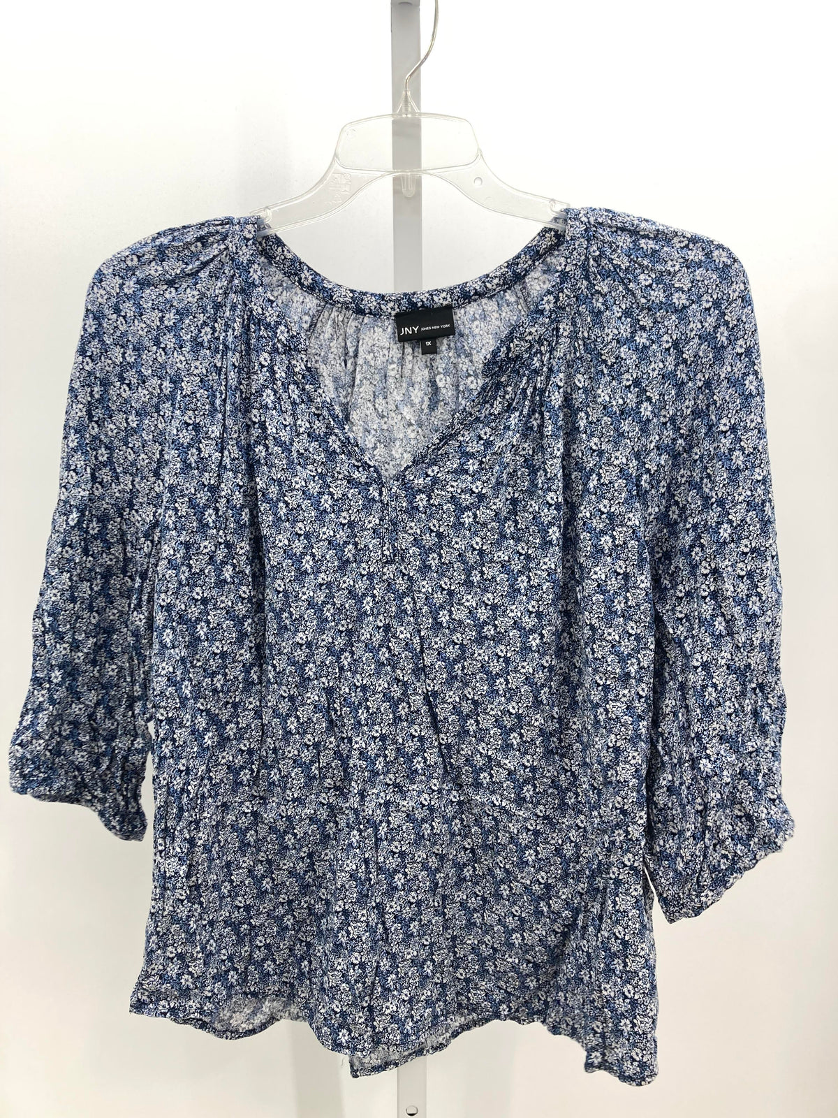 Jones New York Size 1X Womens 3/4 Sleeve Shirt
