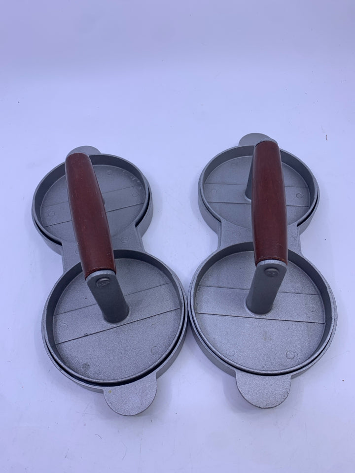 2PC NONSTICK DOUBLE BURGER PRESS.