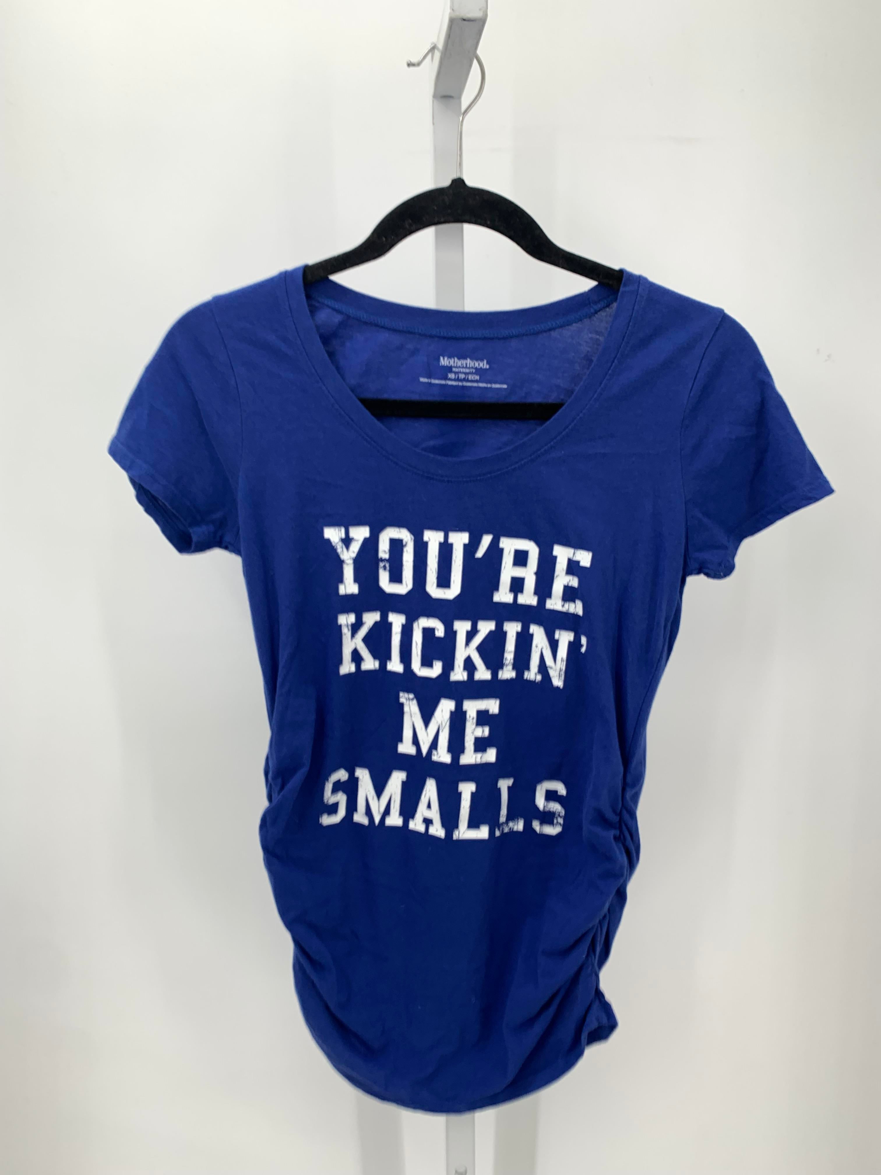 Motherhood Blue Size X Small Maternity Short Sleeve Shirt