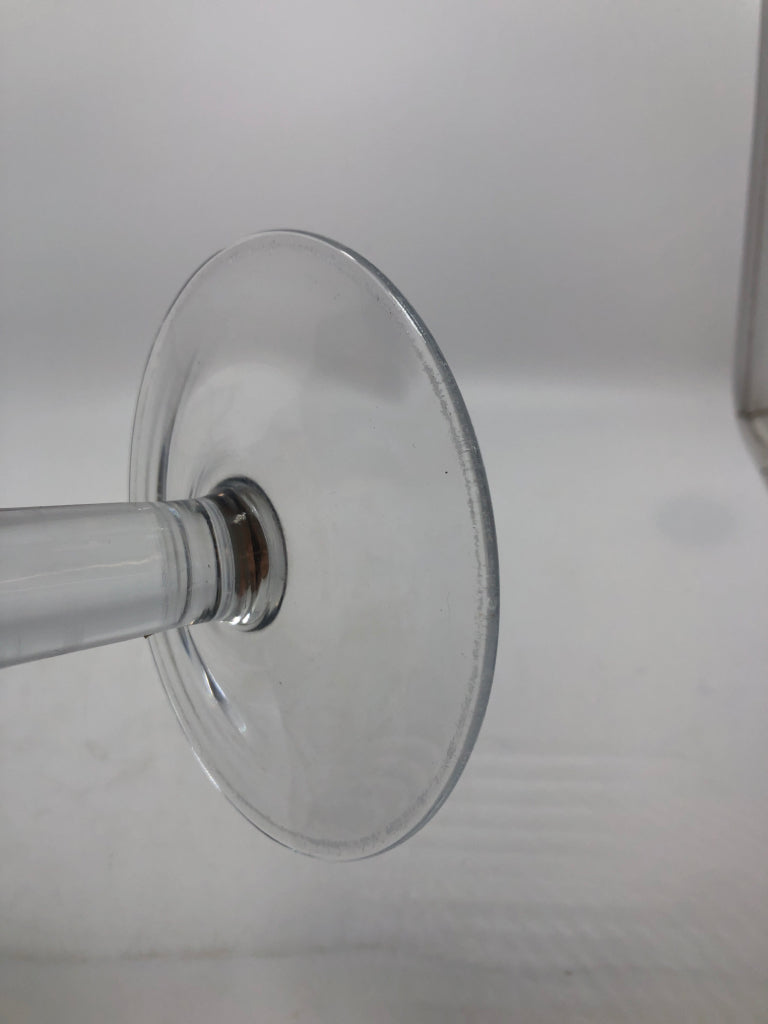 SMOKY GRAY DOUBLE DIP BLOWN GLASS PILLAR CANDLE HOLDER.