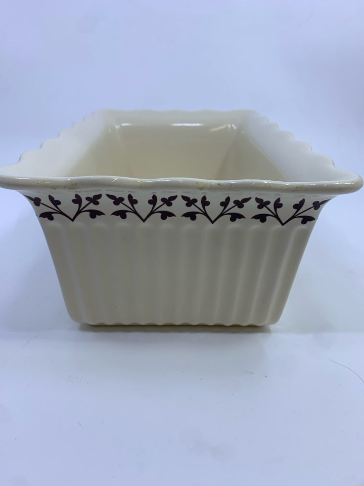 LOAF STONEWARE W/BROWN FLORAL DESIGN PAULA DEAN.