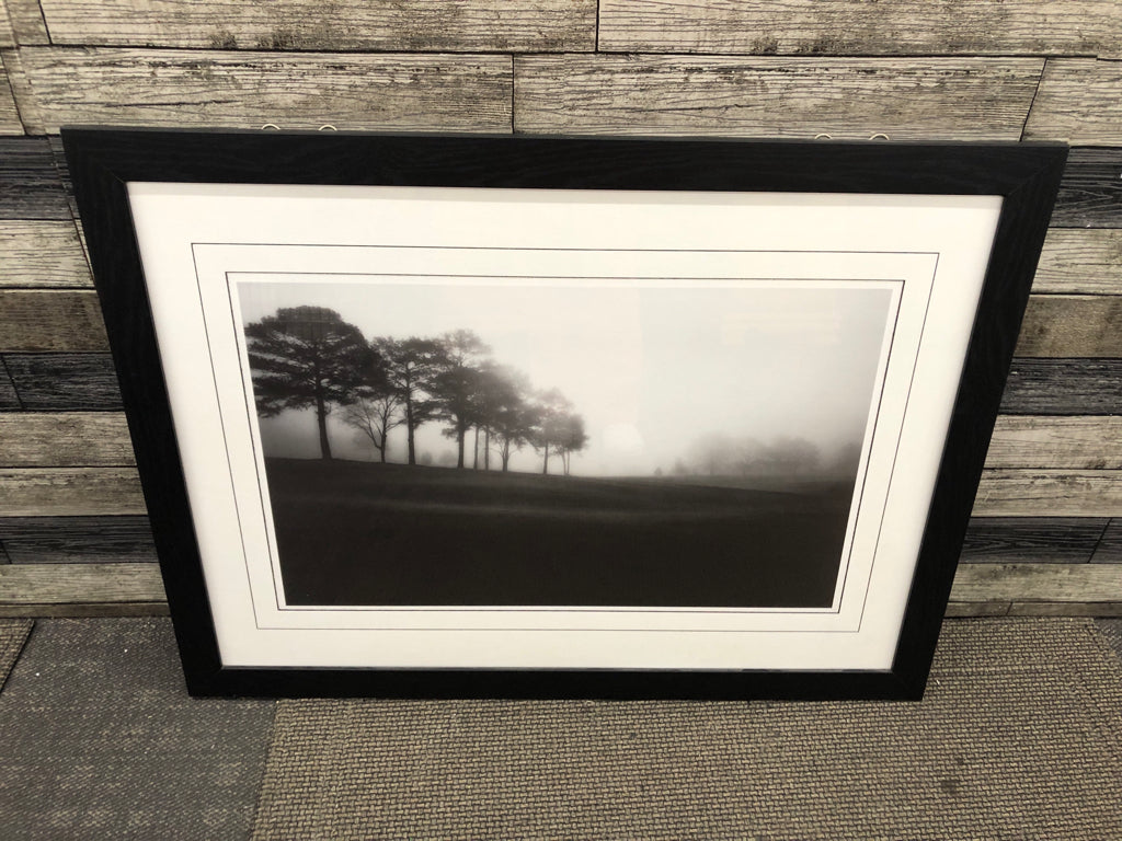B&W "MEADOW EDGE" FOG TREE STUDY WALL ART.