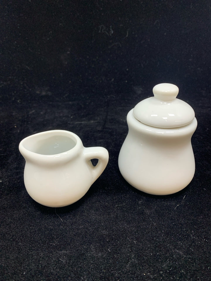 2PC MINI CERAMIC CREAMER+SUGAR SET.