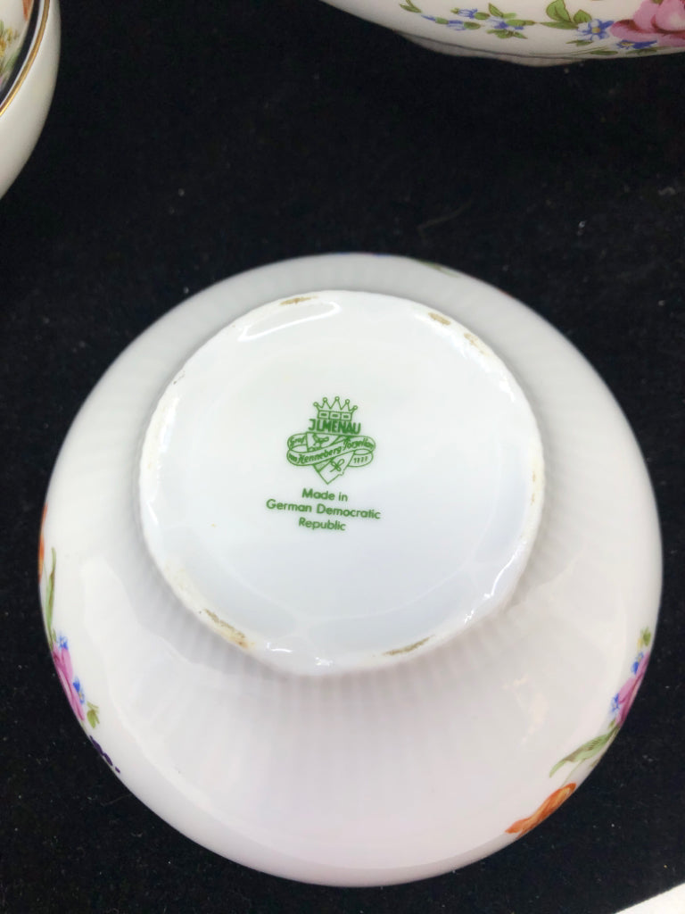 6PC VTG FLORAL SERVING BOWL SET- 1 LARGE BOWL, 5 SMALL BOWLS.