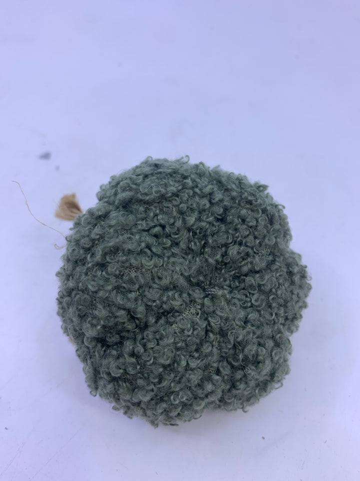 GREEN PLUSH MINI PUMPKIN.