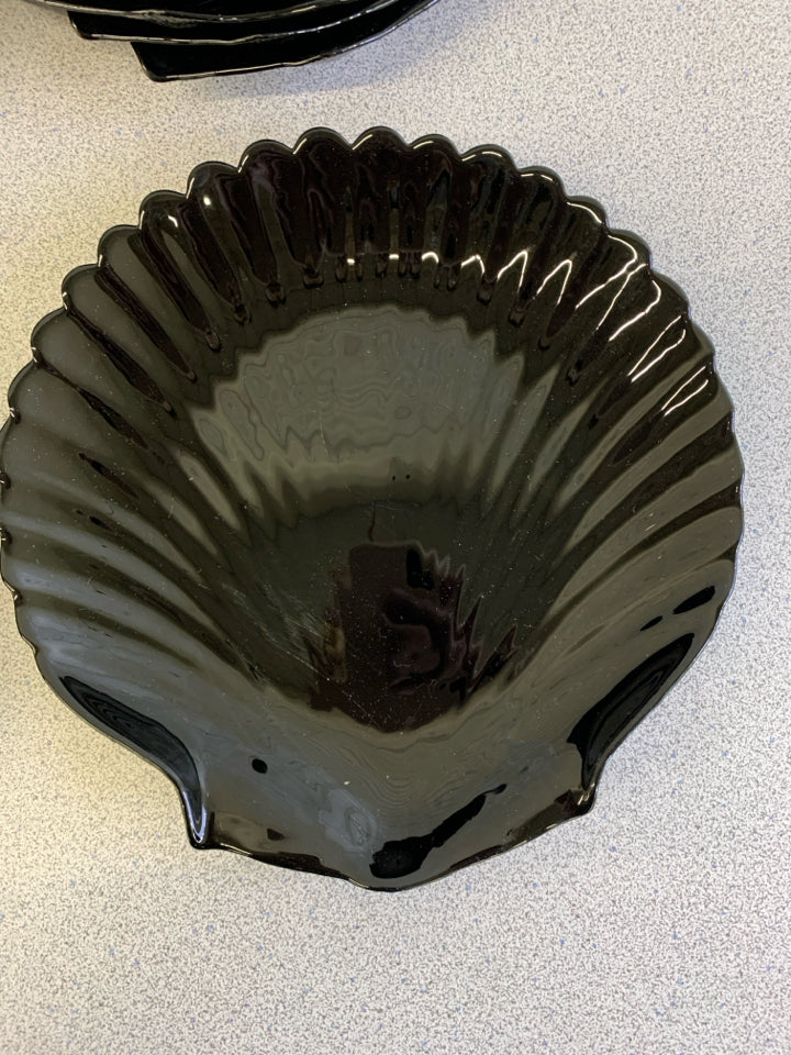 14 PC BLACK SHELL DESSERT PLATES & BOWLS.