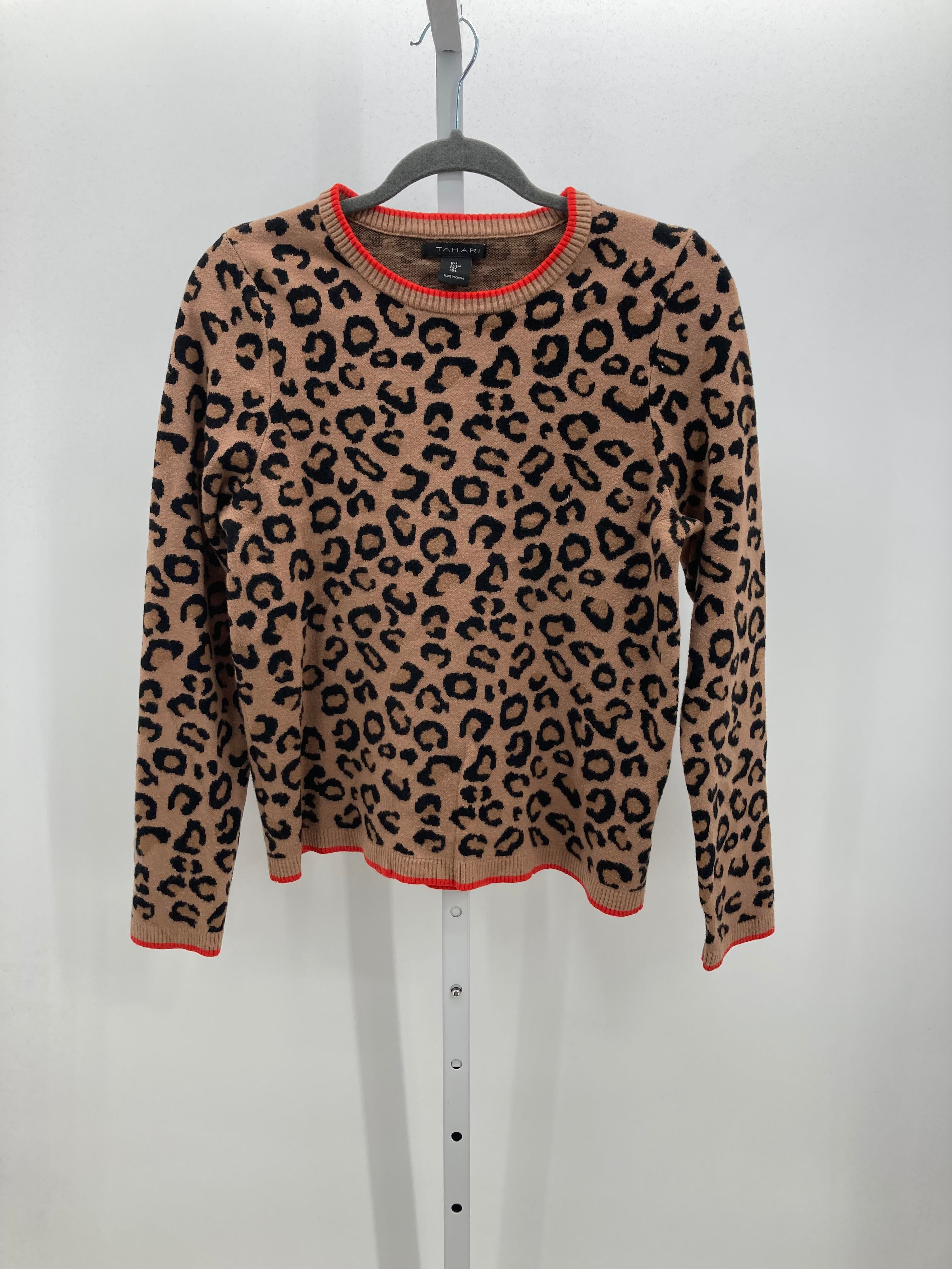 Tahari Size Large Misses Long Slv Sweater