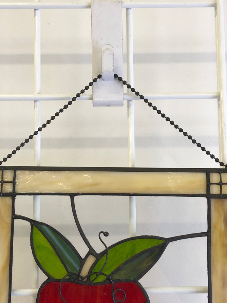 STAIN GLASS APPLE SUN CATCHER.