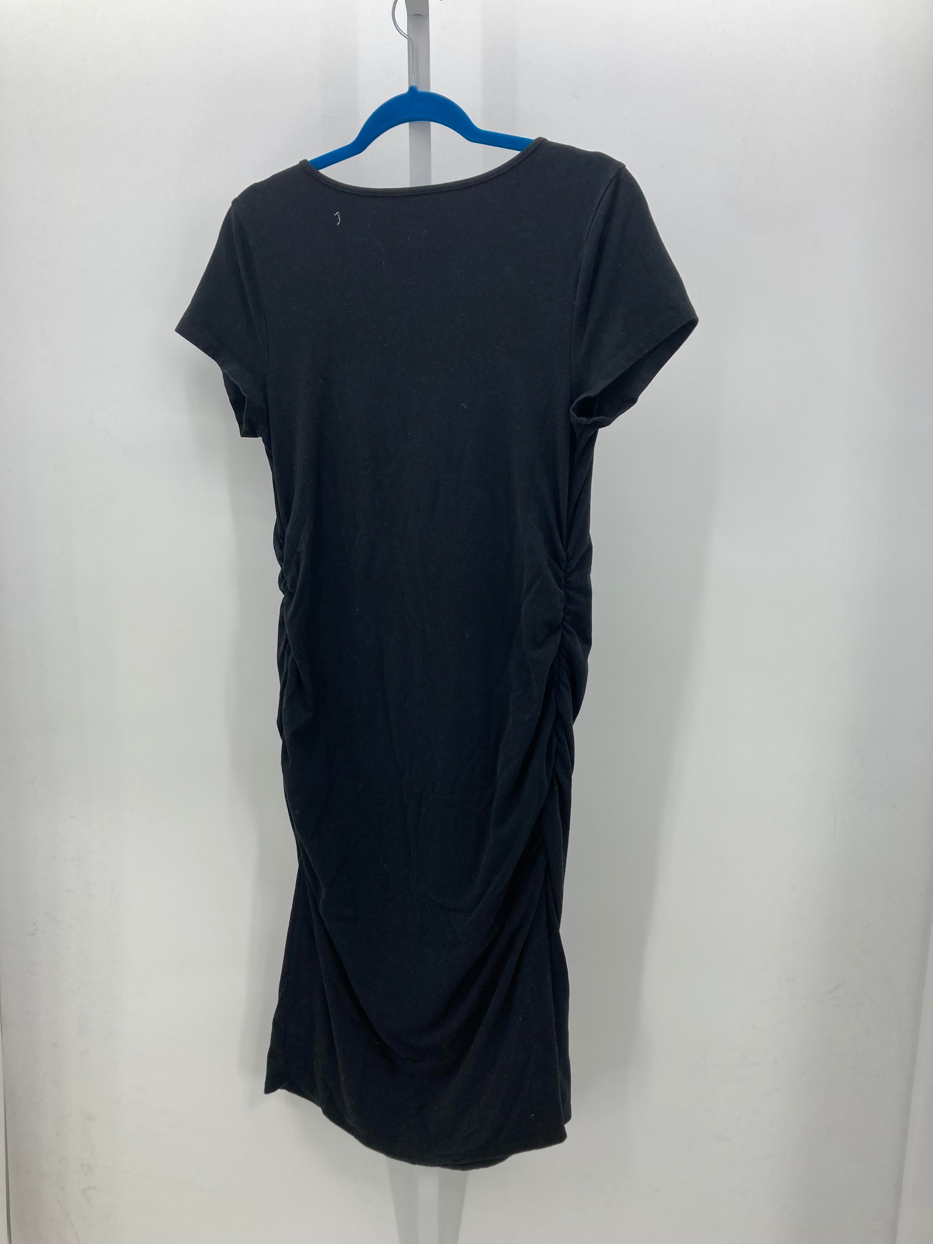 Isabel Black Size Large Maternity Short Sleeve Dress