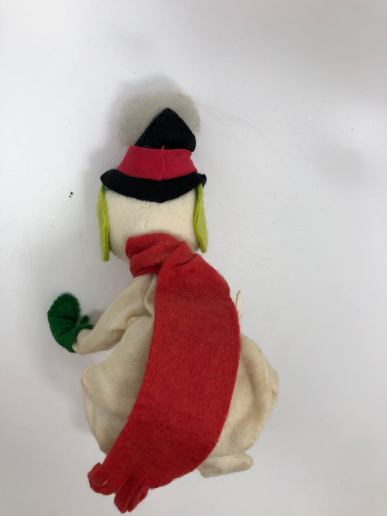 ANNALEE SNOWMAN W/LONG RED SCARF FIGURINE.