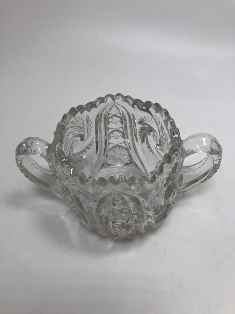 VTG GLASS OPEN SUGAR BOWL.