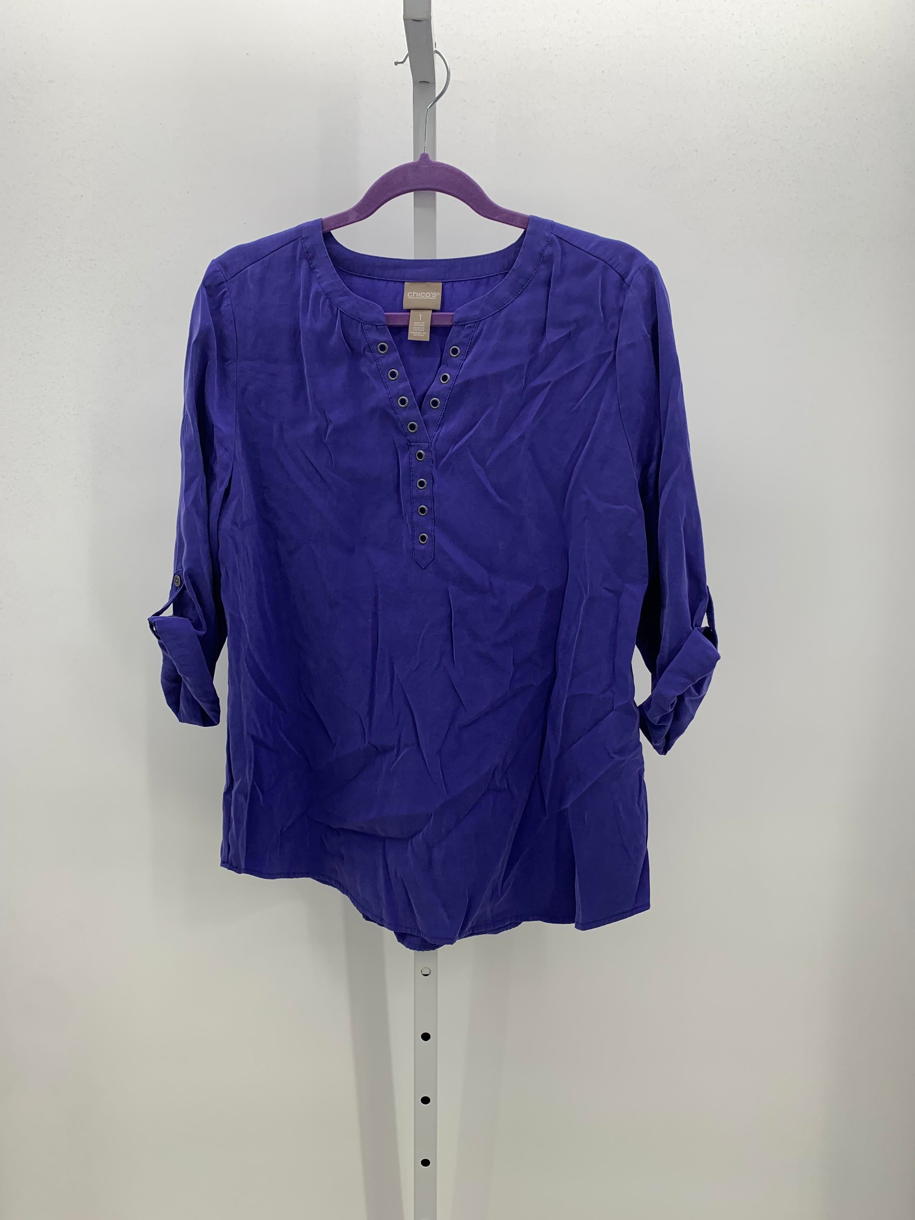 Chico's Size Small Misses 3/4 Sleeve Shirt