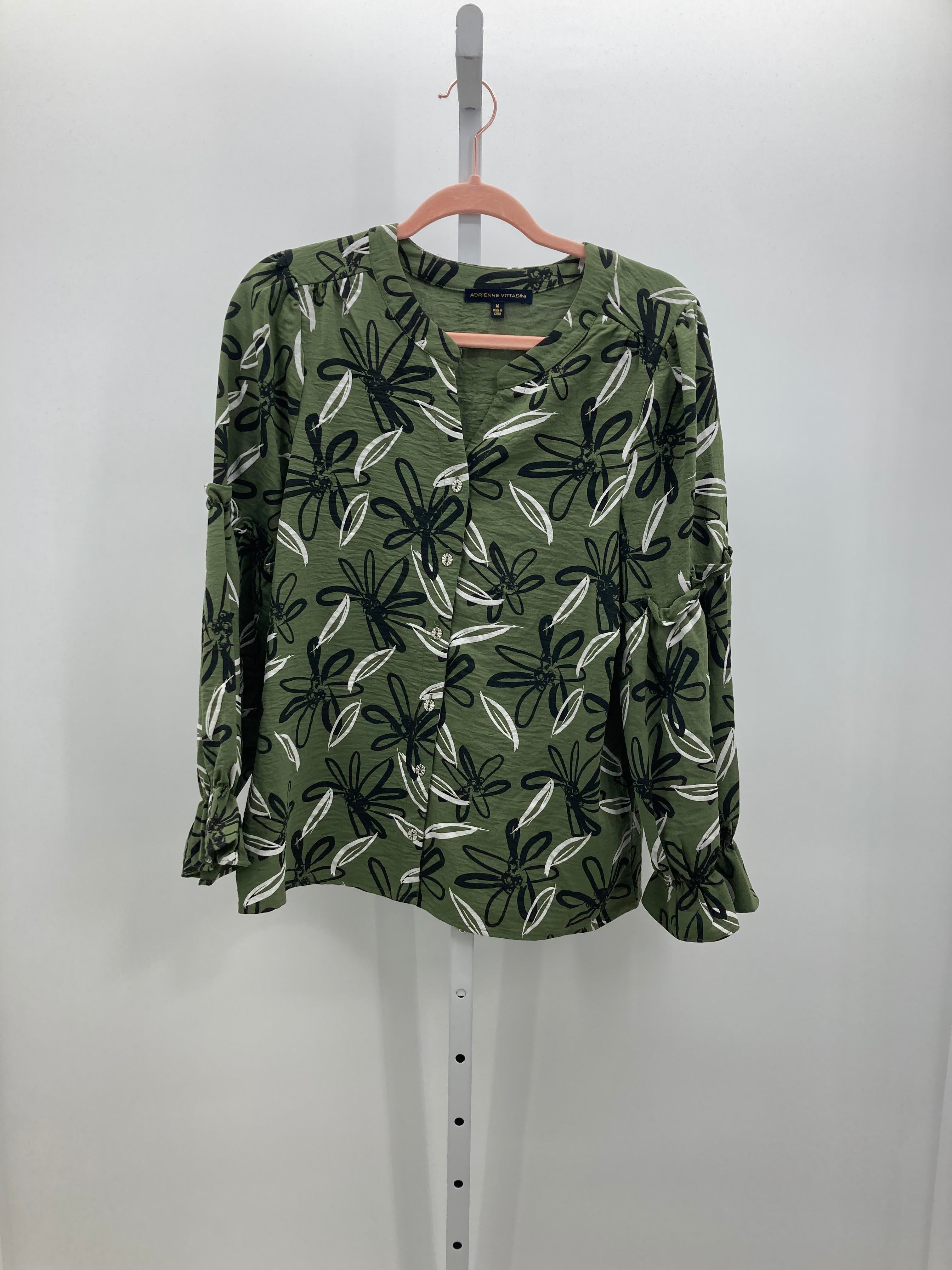 Adrienne Vittadini Size Large Misses Long Sleeve Shirt