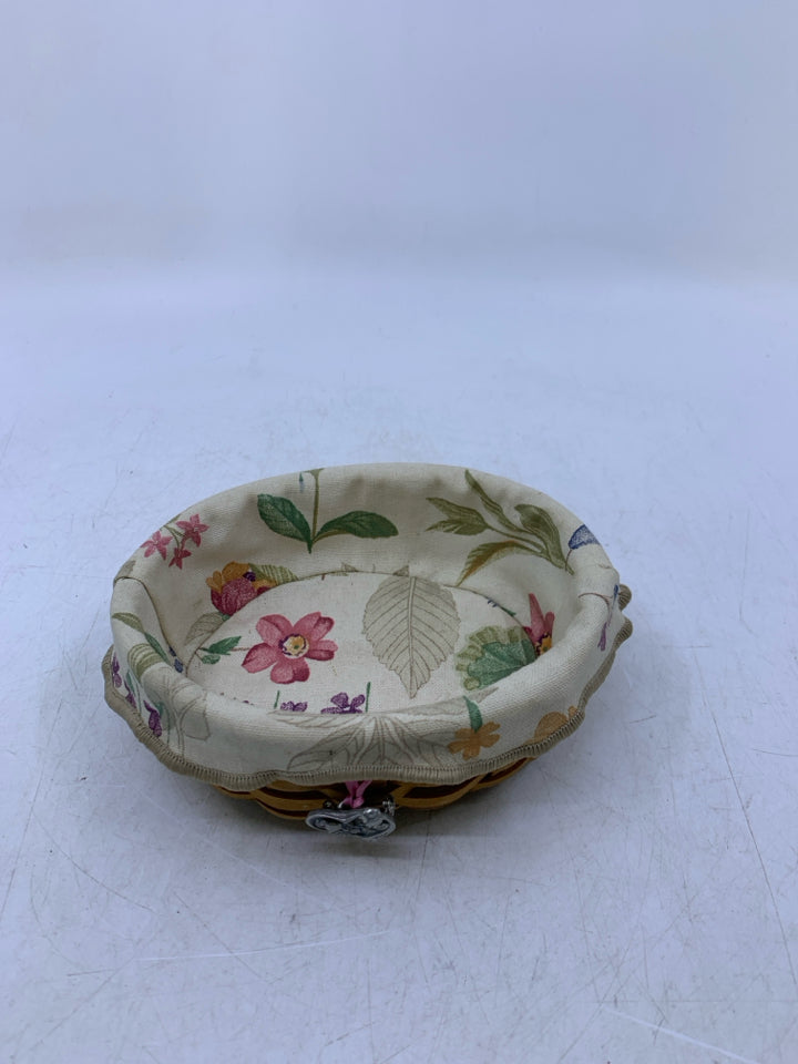 SMALL OVAL 2003 AMERICAN BREAST CANCER SOCIETY FLORAL LINER/TIE ON.