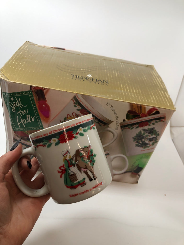 TWELVE DAYS OF CHRISTMAS MUGS- 12 MUGS.