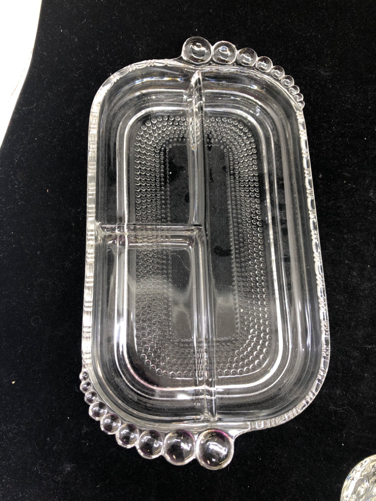 VTG DIVIDED GLASS CONDIMENT SERVER.