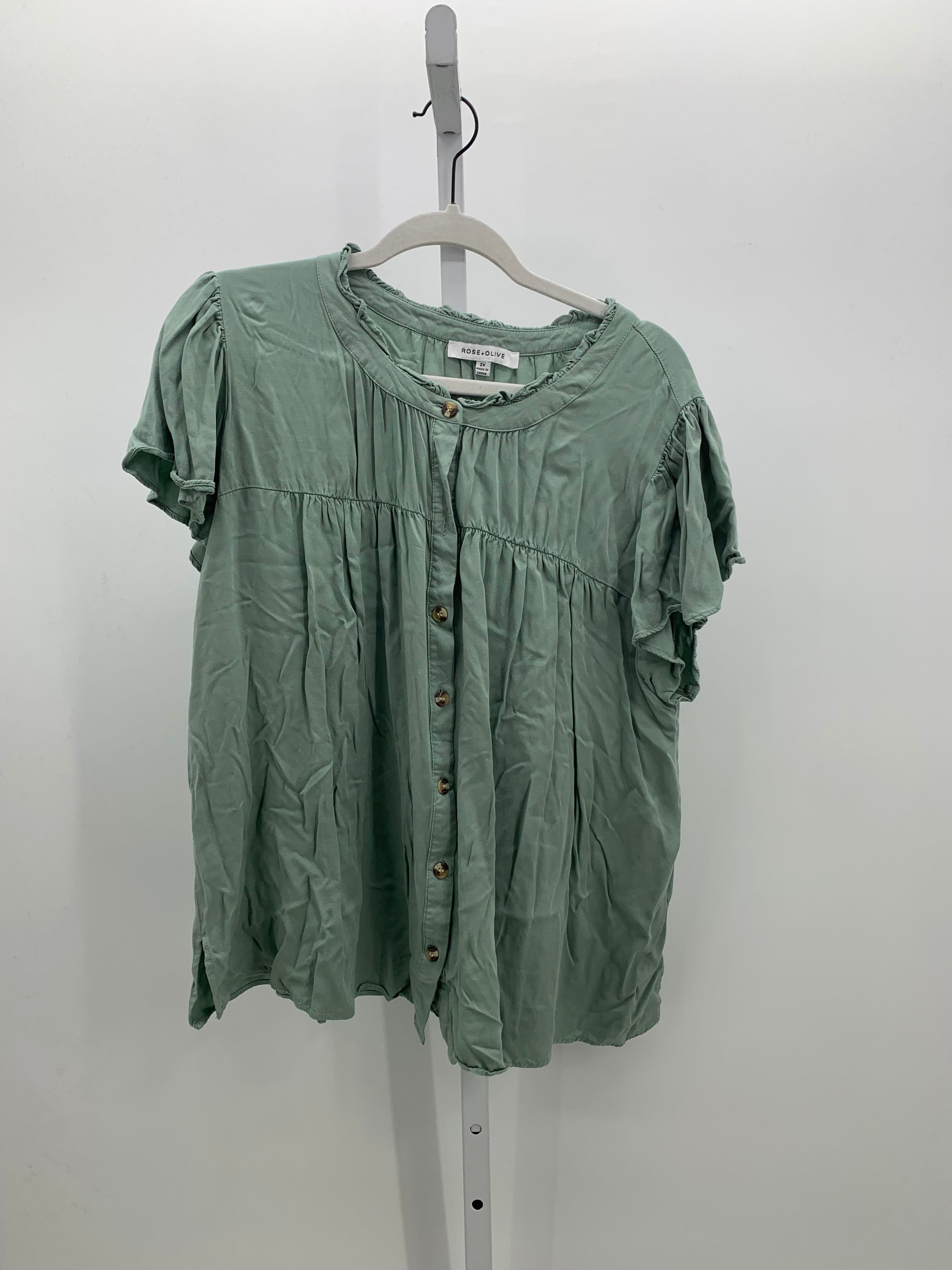 Rose & Olive Size 2X Womens Short Sleeve Shirt