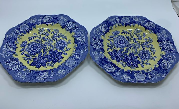 2 "JASMINE" BLUE ROOM GARDEN COLLECTION PLATES.