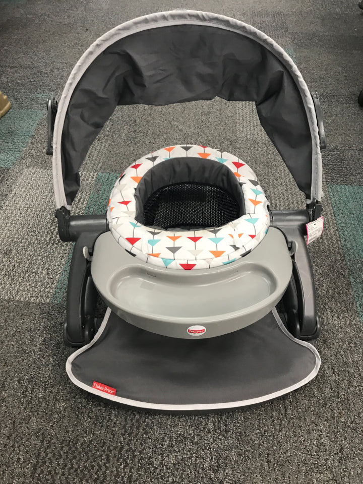 Fisher-Price Foldable Baby Travel Chair On The Go Sit Me Up Floor Seat