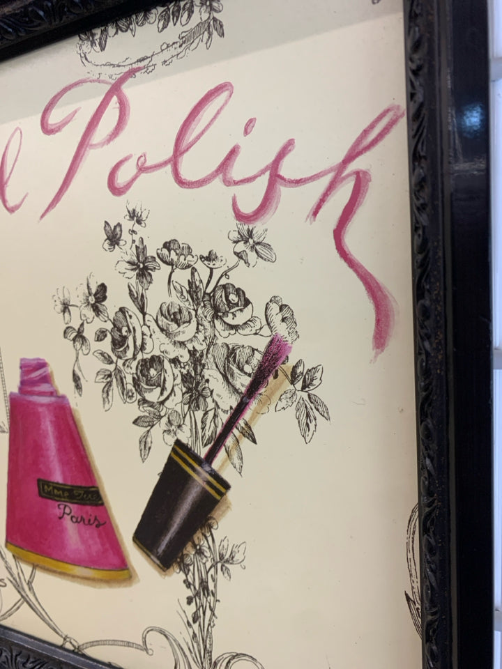 NAIL POLISH PRINT IN BLACK FRAME.