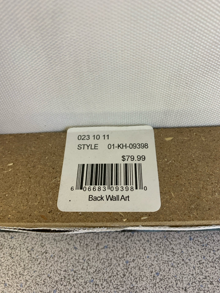 DOGWOOD TREE CANVAS PRINT TEAL BACKGROUND.