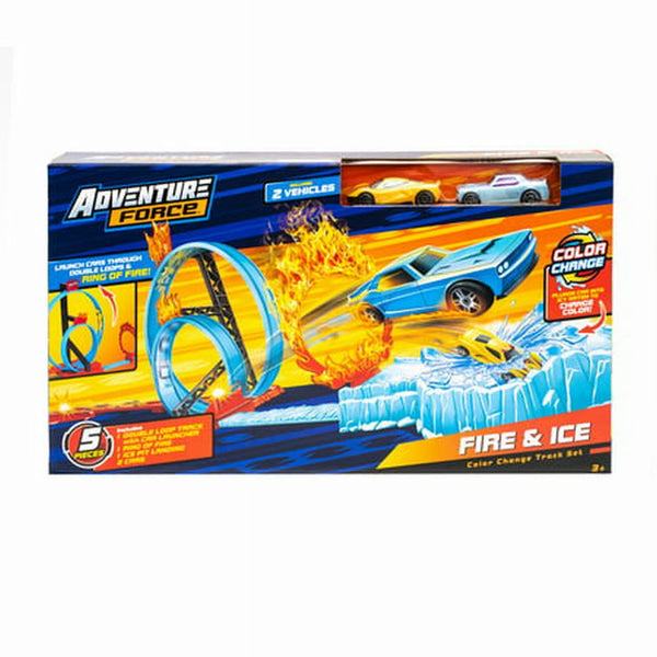 Adventure Force Fire and Ice  Color Change Track Set  Includes 2 Cars  Children