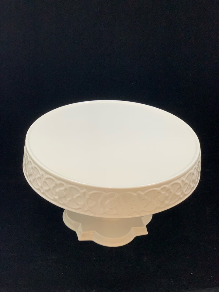 CREAM PEDESTAL DESSERT STAND.