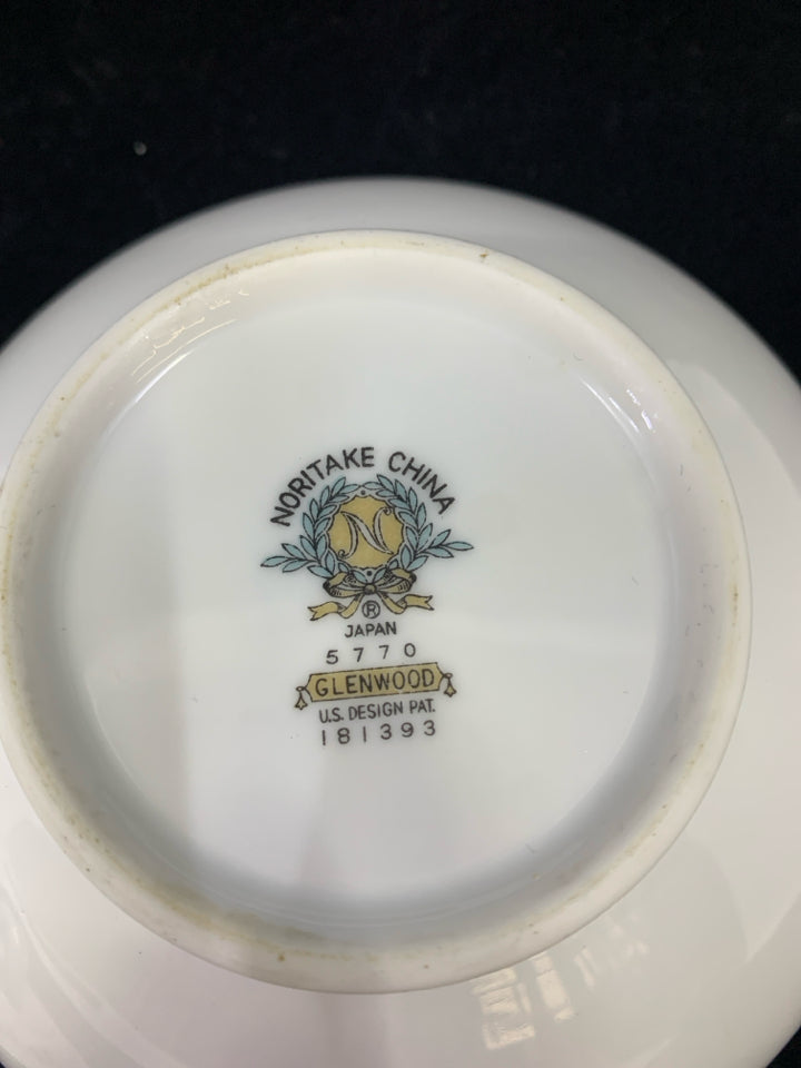 SUG/CREAMER W/ PINK ROSES RIM NORITAKE CHINA.