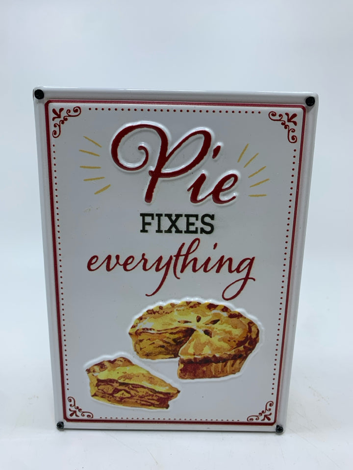 PIE FIXES EVERYTHING WOOD BLOCK SIGN.